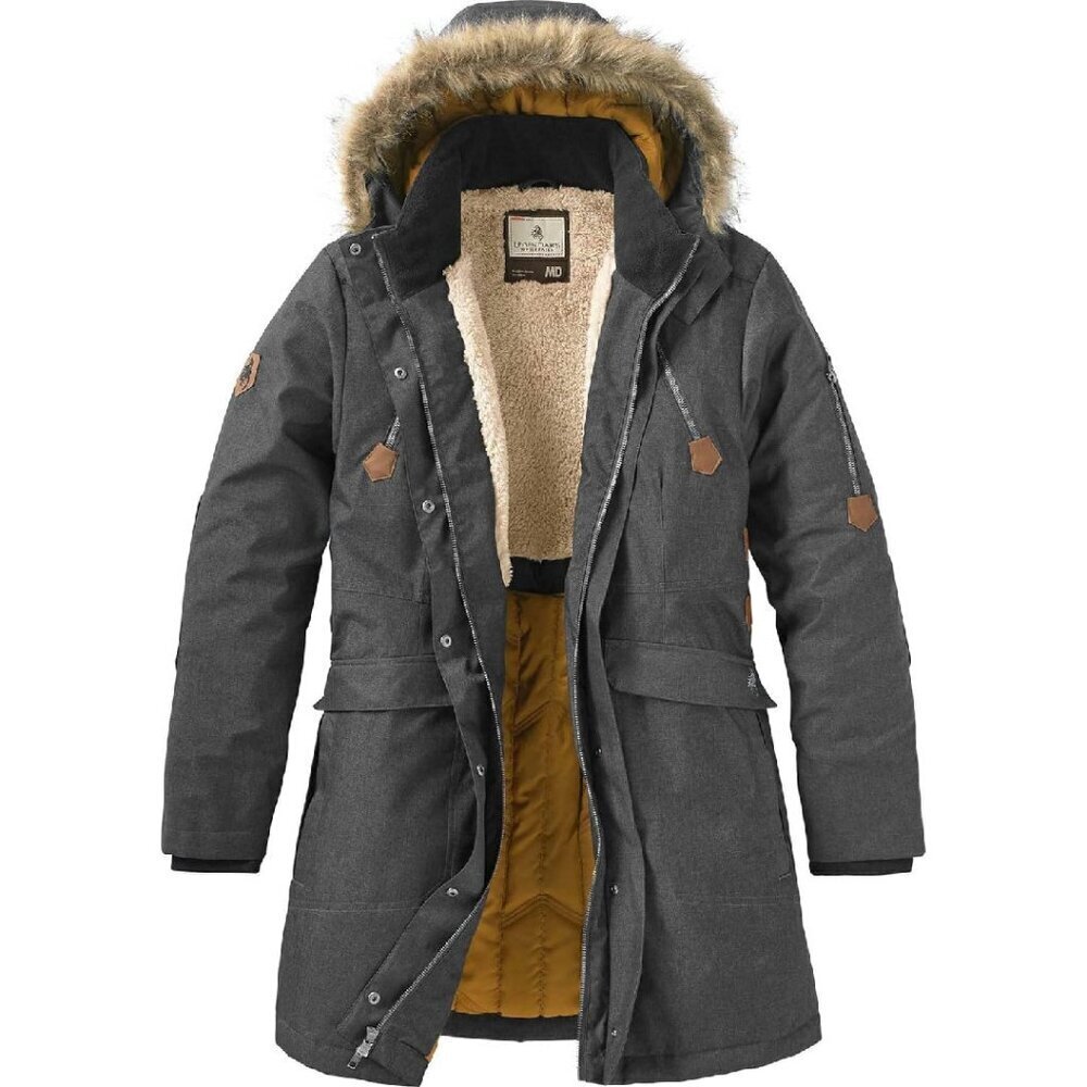 Women's Water Resistant Hooded Anorak Parka with Sherpa Lining
